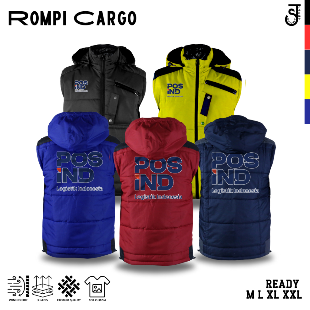 ROMPI EKSPEDISI POS INDONESIA BAHAN PARASUT SEMI WF TAHAN ANGIN PELINDUNG DADA BISA CUSTOM