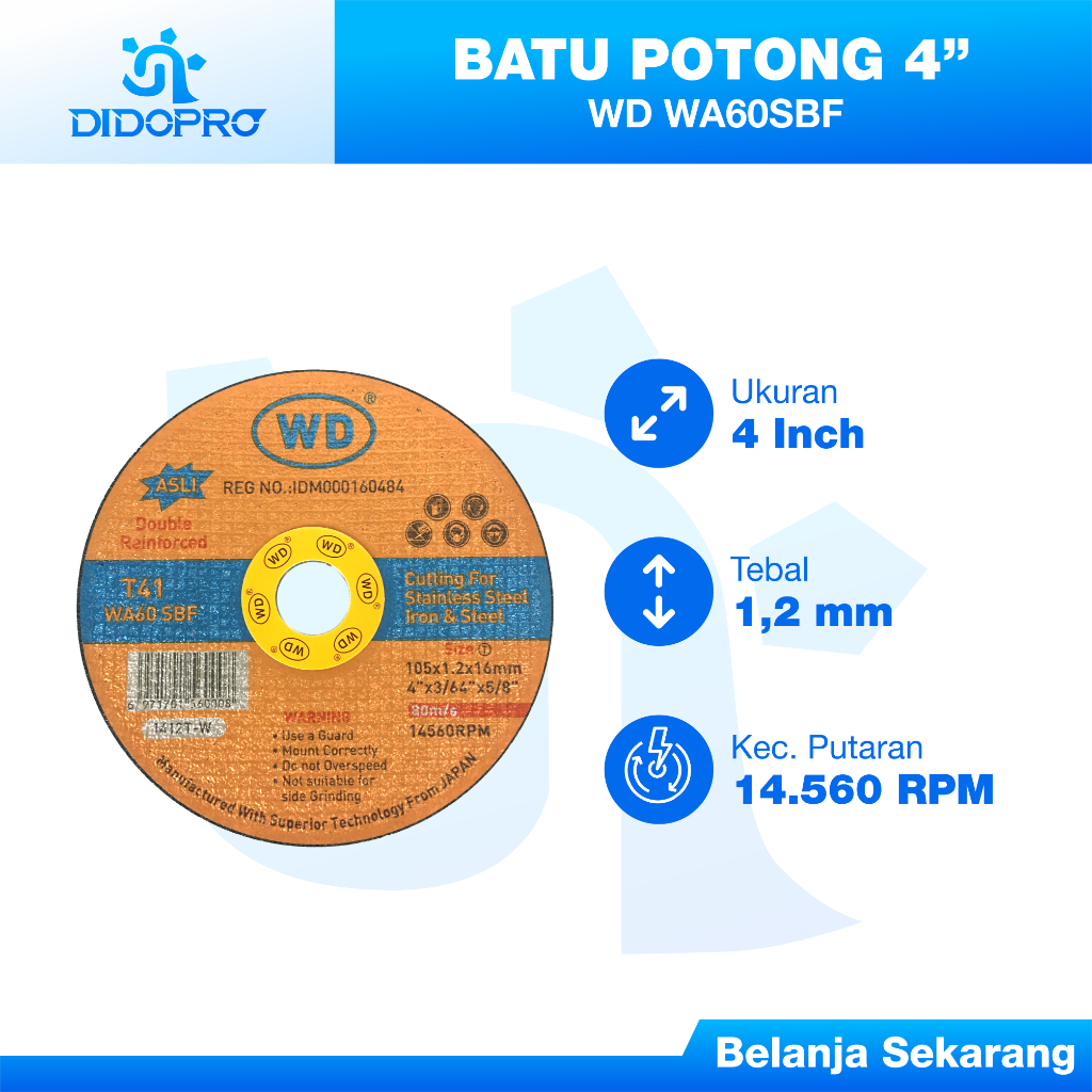 WD Batu Gerinda Potong 1 Pak Isi 20 Pcs Batu Grinda WD