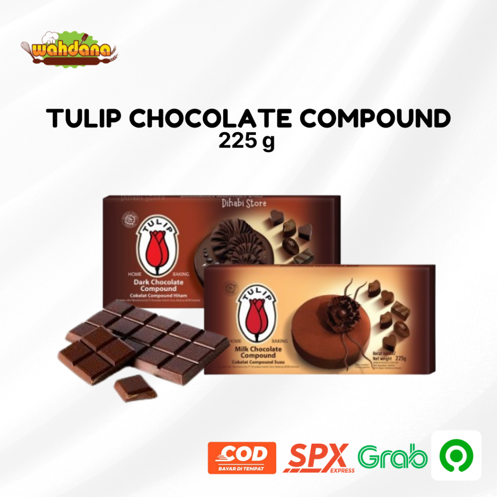 

TULIP Chocolate Compound Dark & Milk Cokelat Batang 225 gr