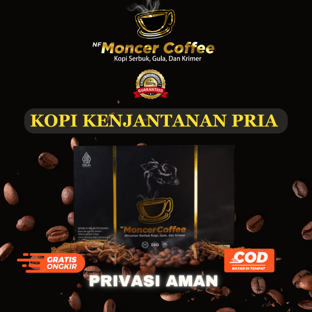 

NF MONCEERR COFFEE Original Kopi Stamina Pria Kuat Tahan Lama Herbal 1 Box 8 Sachet Privasi Aman