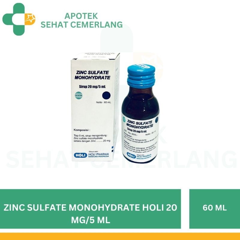Zinc Sulfate 20 mg/5 mL Sirup 60 mL - Pelengkap Pengobatan Diare Anak