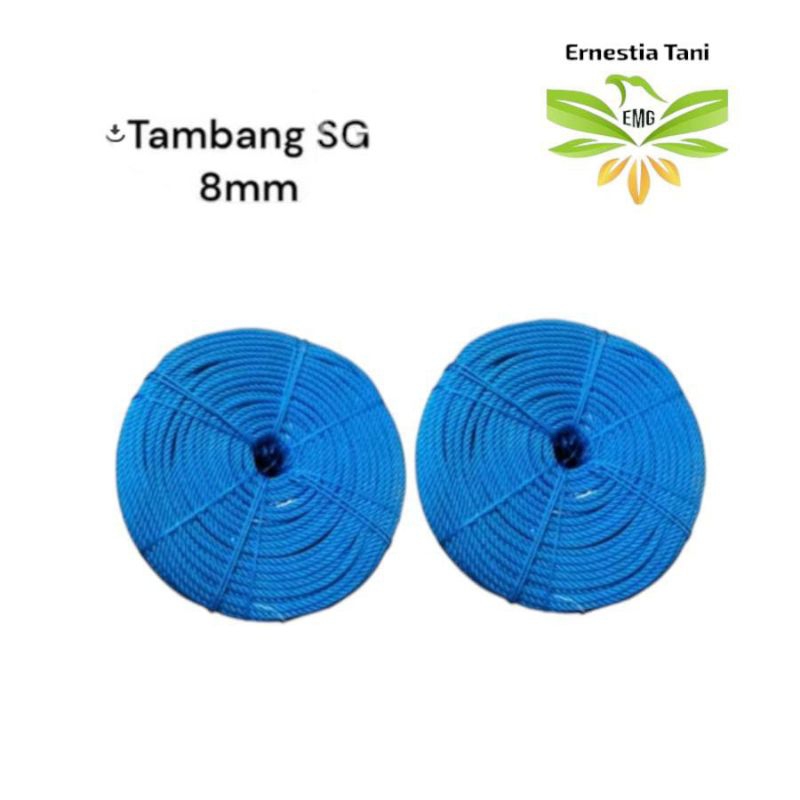 

Tali Tambang 8mm 1 kg Tali Tampar/ Tambang Plastik Warna Biru