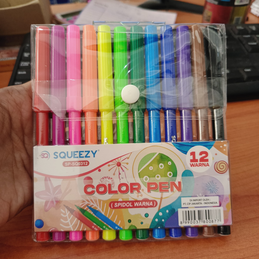 

Spidol / Sepidol Color Pen 12 Warna Squeezy