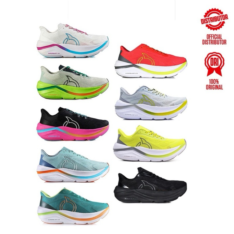 Ortuseight Sepatu Lari Hyperblast Neo Ultra 2.0 1.2 Terbaru Warna Tosca Dan Orange