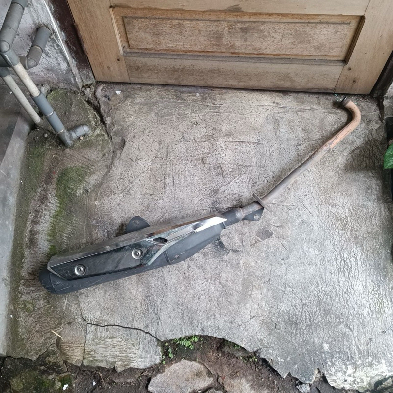 kenalpot knalpot pipa gas buang honda supra x 125 fi original copotan motor