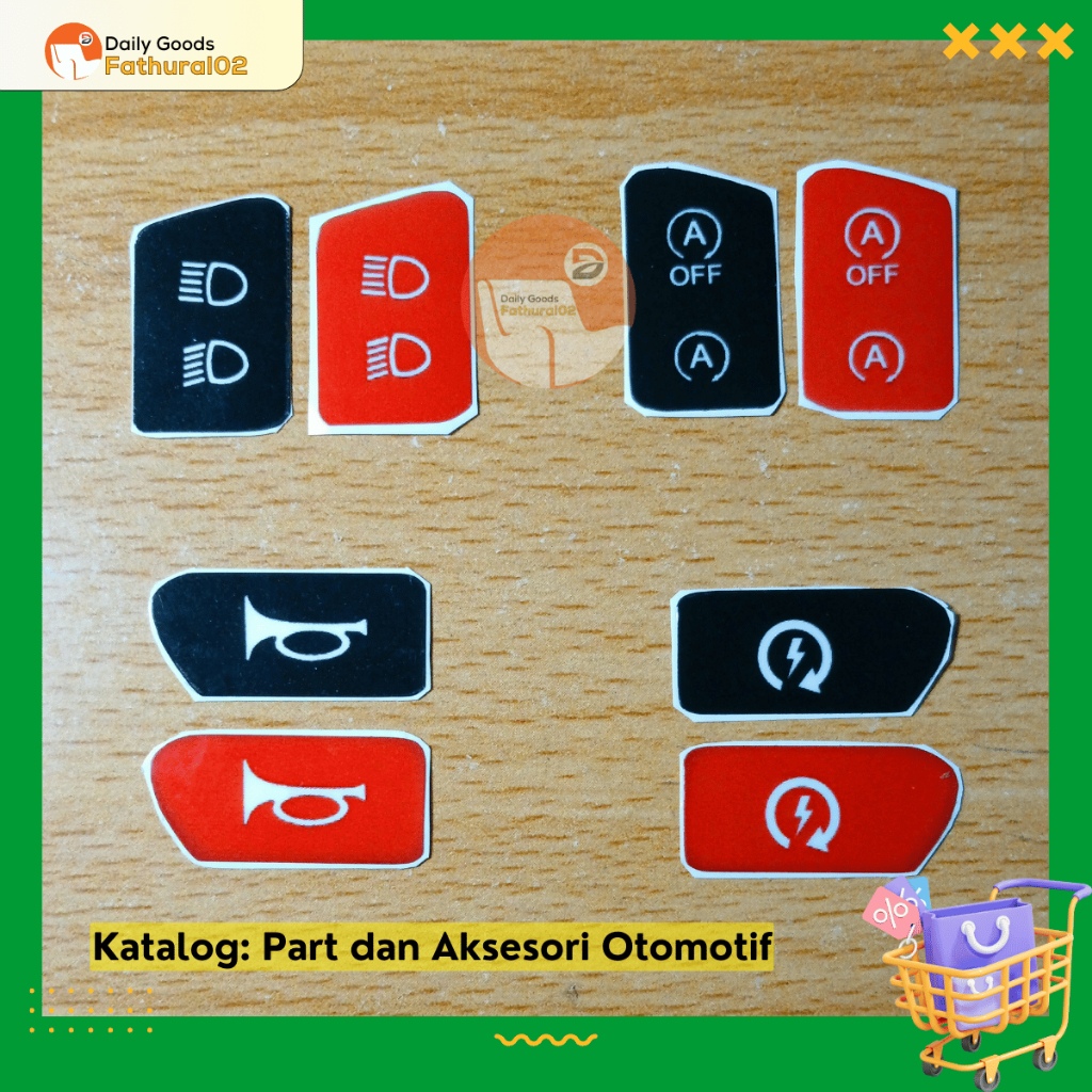 Custom Jasa Desain & Print Stiker Tombol Motor Semua Merk Motor (2 Set)