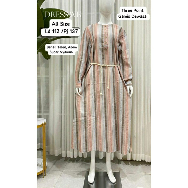 Baju Gamis Wanita Dewasa Original Brand Three Point