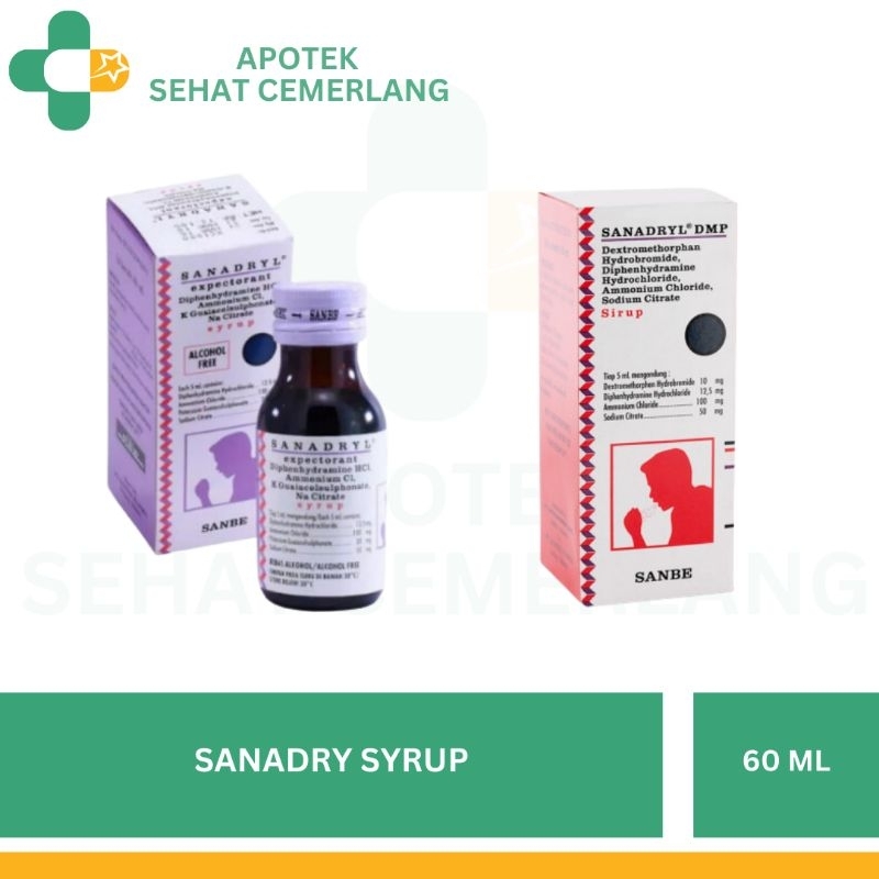 Sanadryl Expectorant Sirup 60 mL - Sirup Obat Batuk Berdahak | Sanadryl Dmp Sirup Membantu Mengatasi