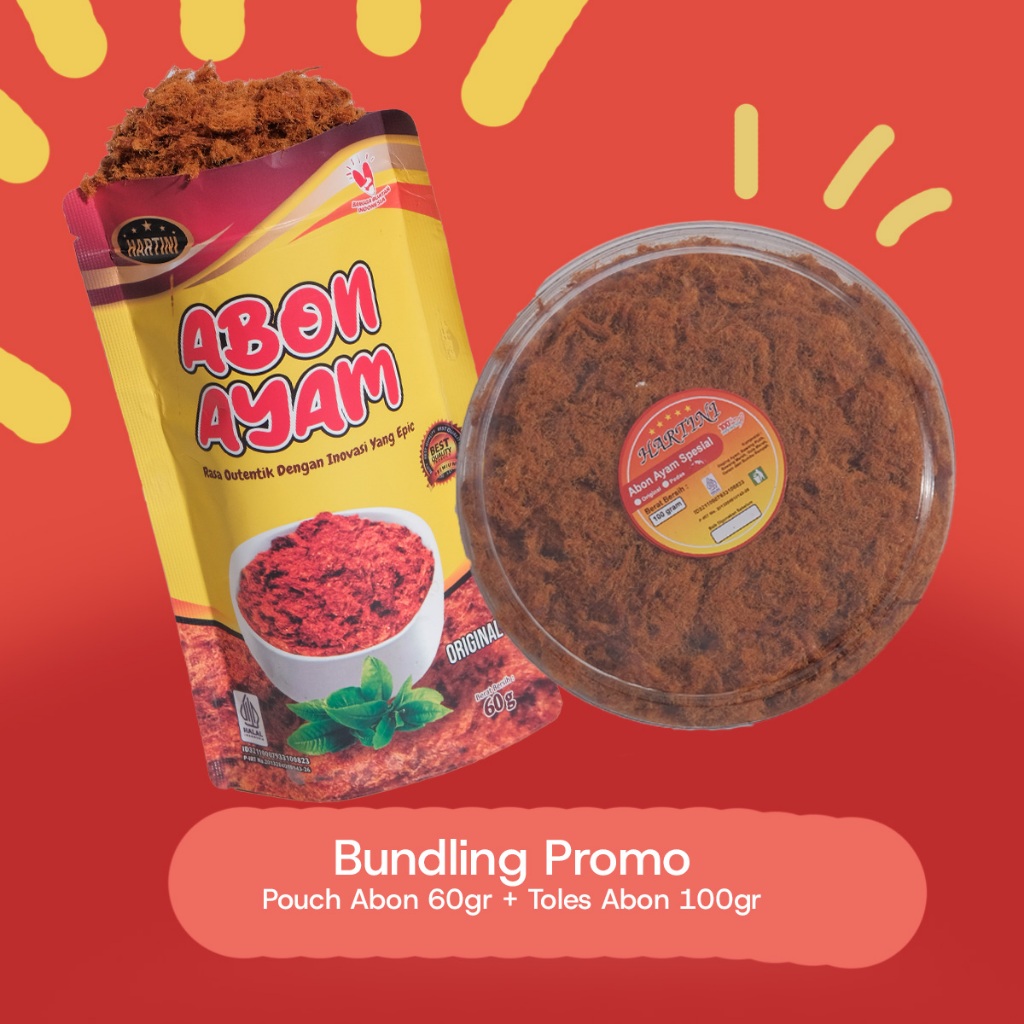 

BUNDLING Abon Ayam Hartini Kemasan Pouch dan Toples