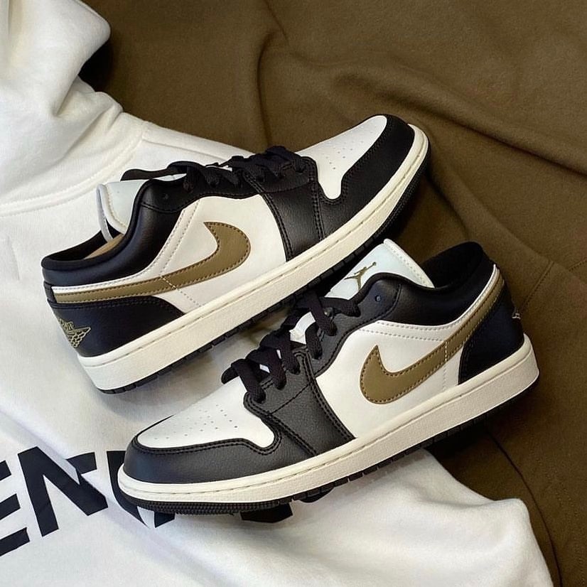 SEPATU NIKE AIR JORDAN 1 LOW BLACK MOCHA SWOOSH ORIGINAL FREE PAPER BAG DAN FREE KAOS KAKI SEPATU UN