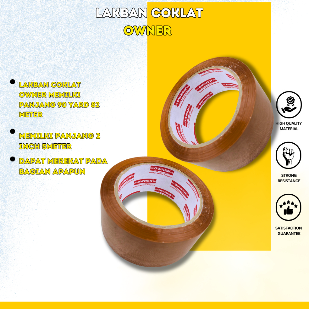 

Lakban Coklat 90 Yard x 2 Inch, Isolasi Packing Cokelat Paking Isolasi selotip