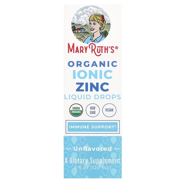 MaryRuth's, Organic Ionic Zinc Liquid Drops, Unflavored, 11.25 mg, 4 fl oz (120 ml)