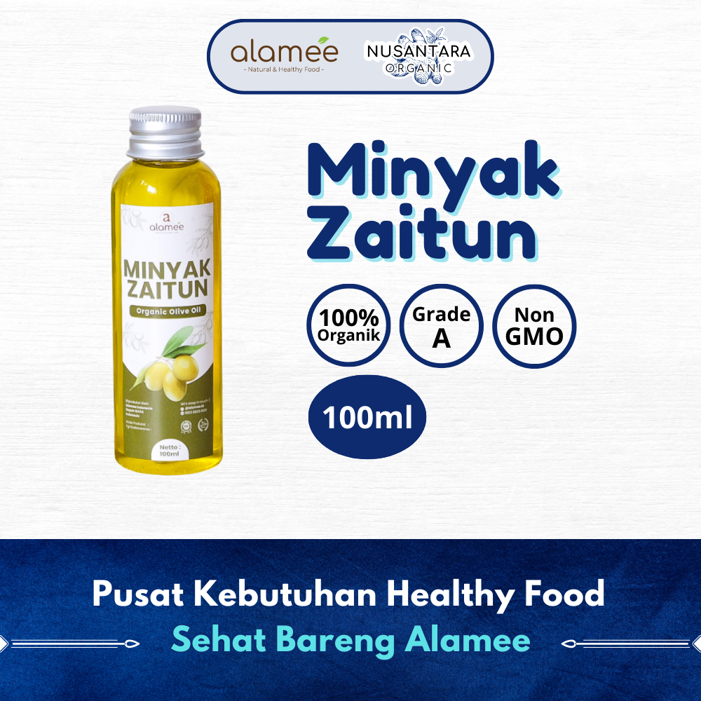 

ALAMEE 100ml Minyak Zaitun Nusantara Organic Olive Oil Extra Virgin Diminum Murni Asli Masak EVOO