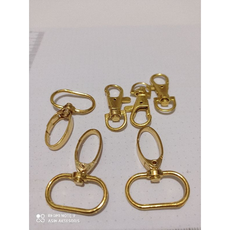 Pengait tali tas & dompet warna Gold