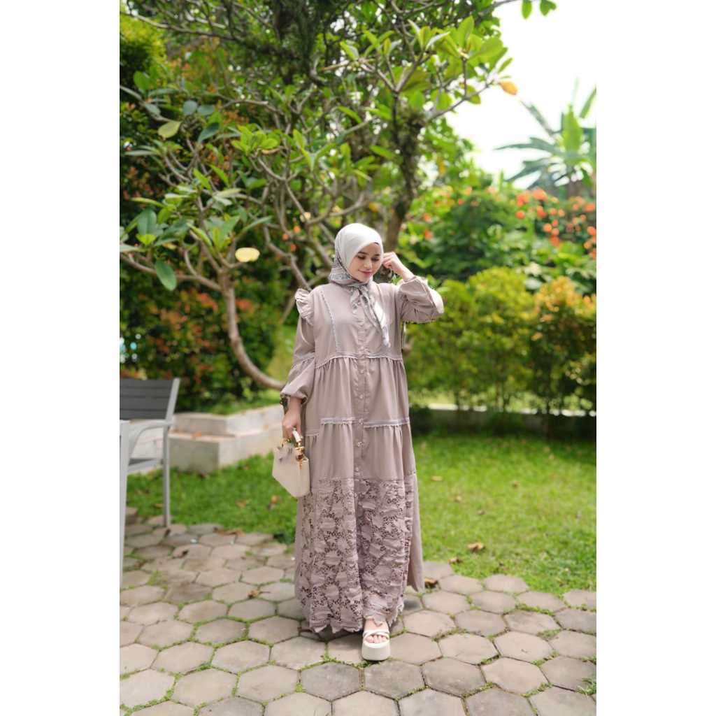 ASIH Fashion Muslim Selfi dress Motif Bunga