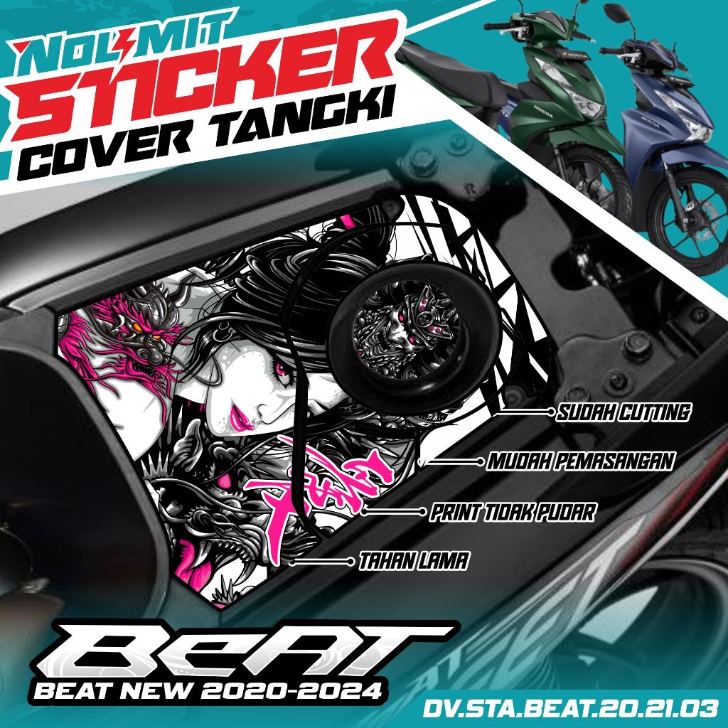 Stiker Cover Tangki Bensin Beat 2020 2023 2024 Stiker Tangki Beat Street Beat Deluxe