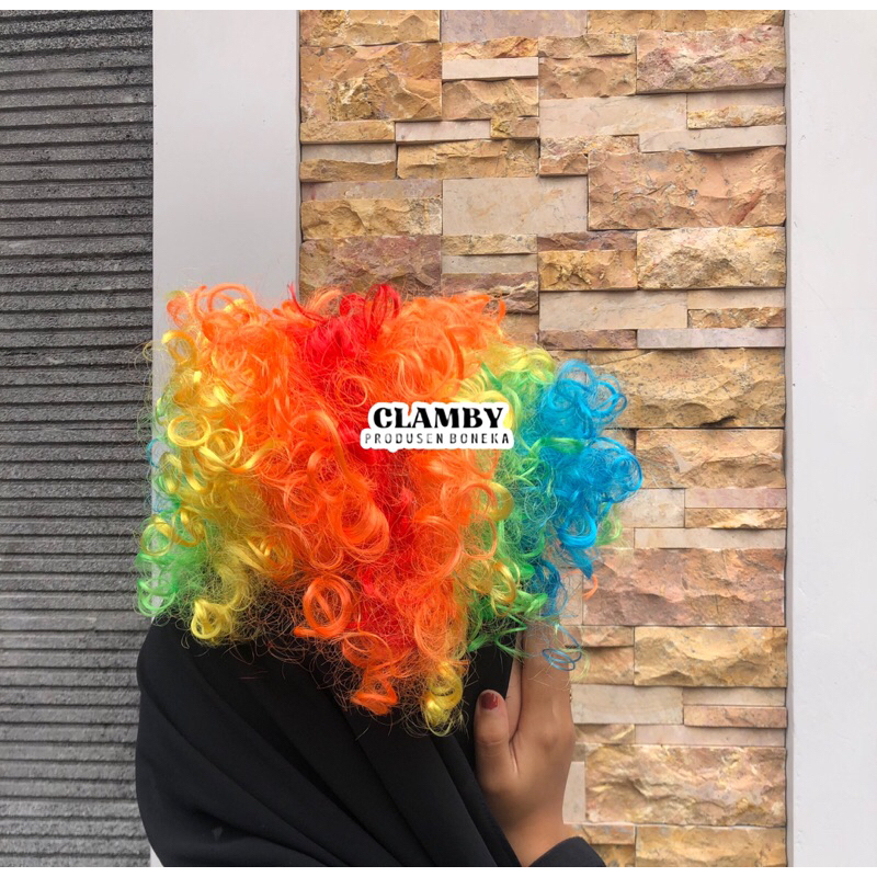 GROSIR Rambut Palsu Wig Rainbow | Rambut Palsu Kribow | Wig Keriting