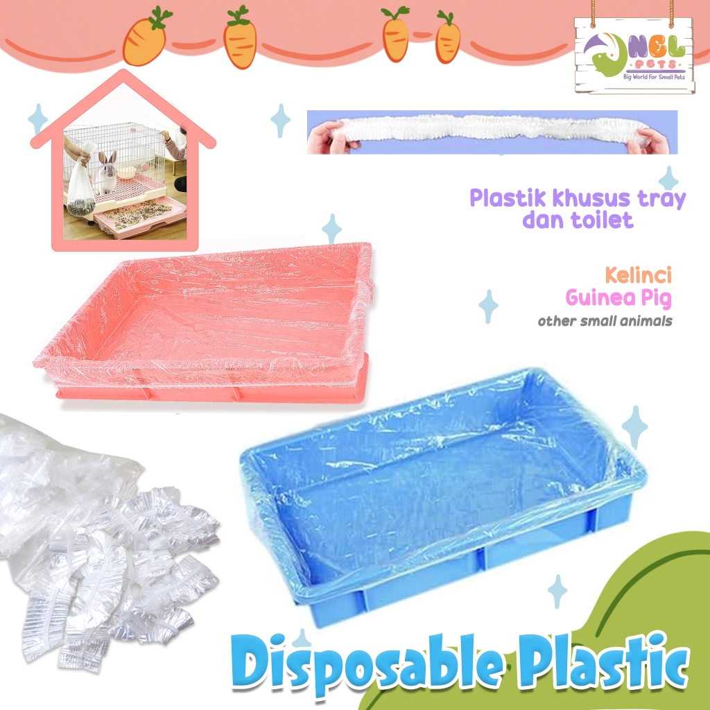 DISPOSIBLE PLASTIC/plastik khusus toilet/tray kandang kelinci/marmut/chinchilla