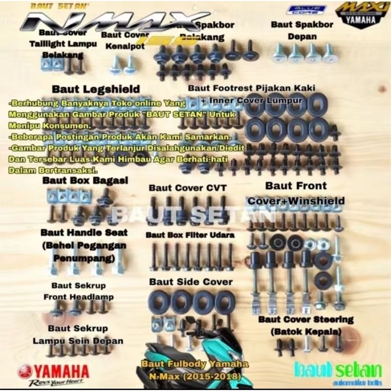 Baut Full Body Yamaha NMax 2015-2018/Baut FullSet Body Nmax