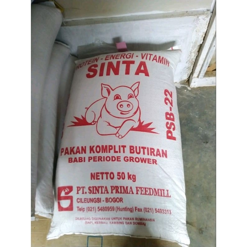 SINTA PSB-22 PAKAN KOMPLIT BUTIRAN PELLET PUR PAKAN BABI GROWER 1 KG