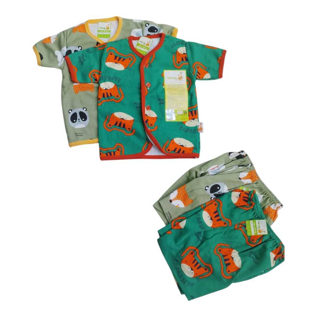 Baju Bayi New Born  Setelan tangan Pendek Celana kotak Merk Velvet