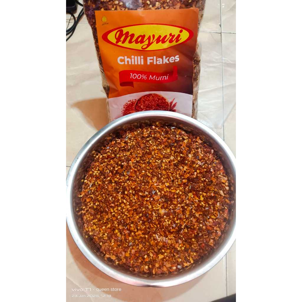 

Mayuri Chili Flakes 100% Original Cabe Giling Kasar Repack 100gr