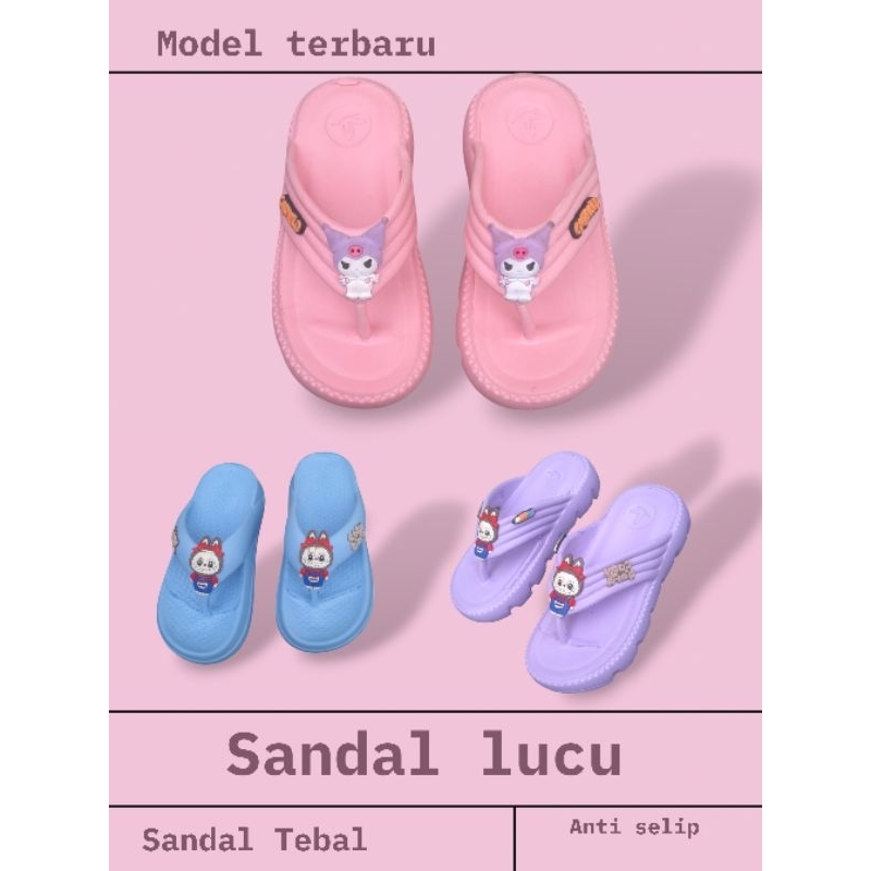 Sandal jepit anak wanita Kuromi / Sandal anak perempuan / Sandal karakter kuromi