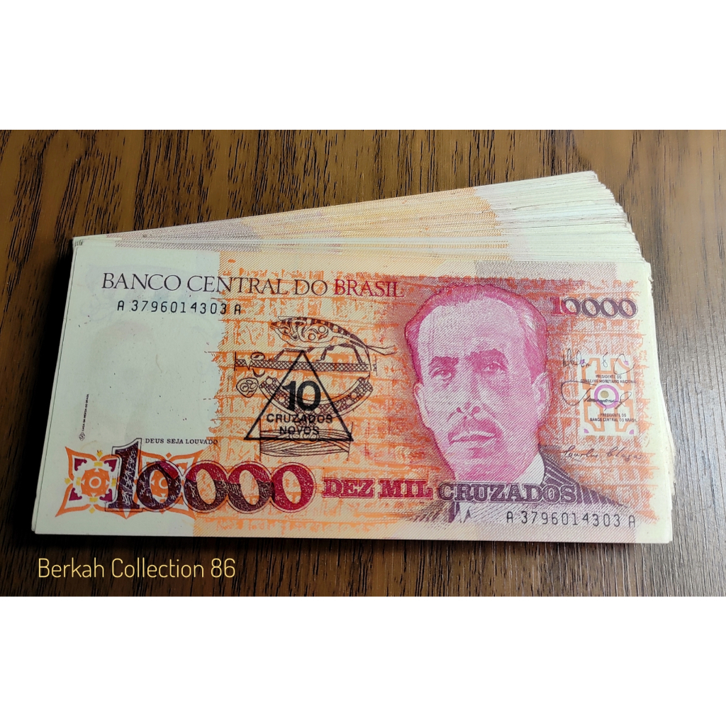 Uang Souvenir 10000 Cruzados Brazil GRESS Baru