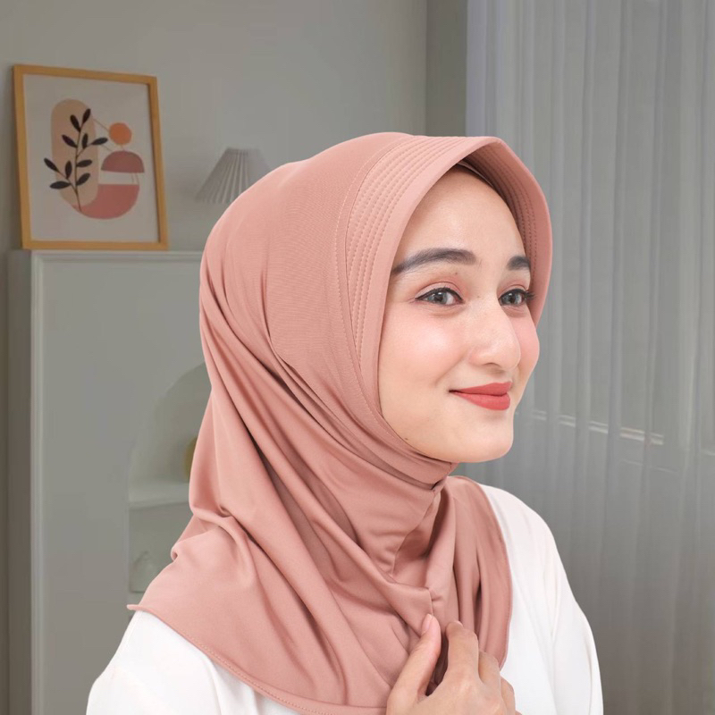 (PROMO FREE BROS) Hijab Sport/Jilbab Bergo Jersey Premium, Hijab Olahraga Voli Premium