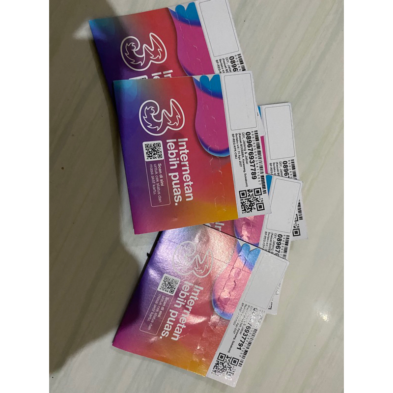 kartu perdana 3 / tri masa aktif panjang siap pakai