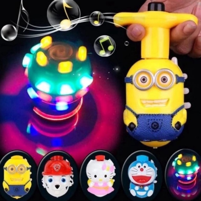 Gasing lampu Mainan Anak Gasing beyblade lampu Karakter Kartun Lampu dan Musik