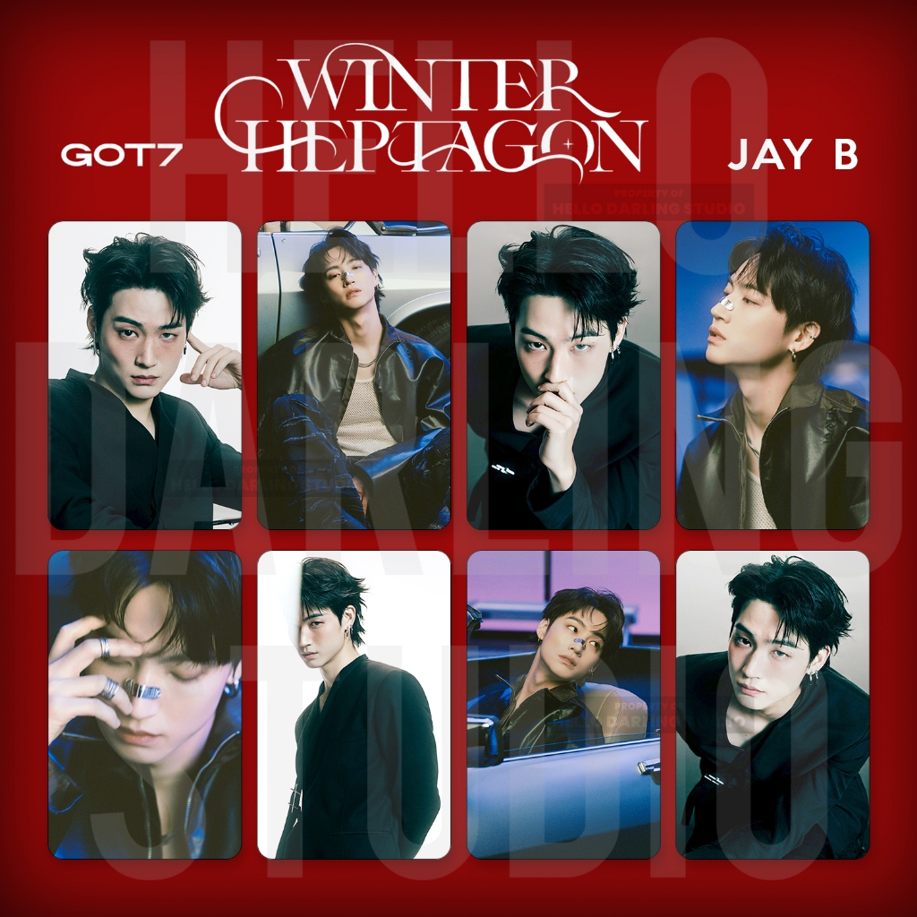 Got7 Jay B Winter Heptagon Photocard set. Unofficial. Fan Made.