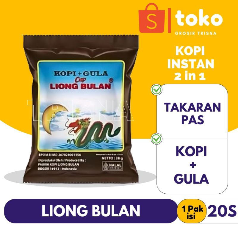 

Kopi Liong bulan plus gula