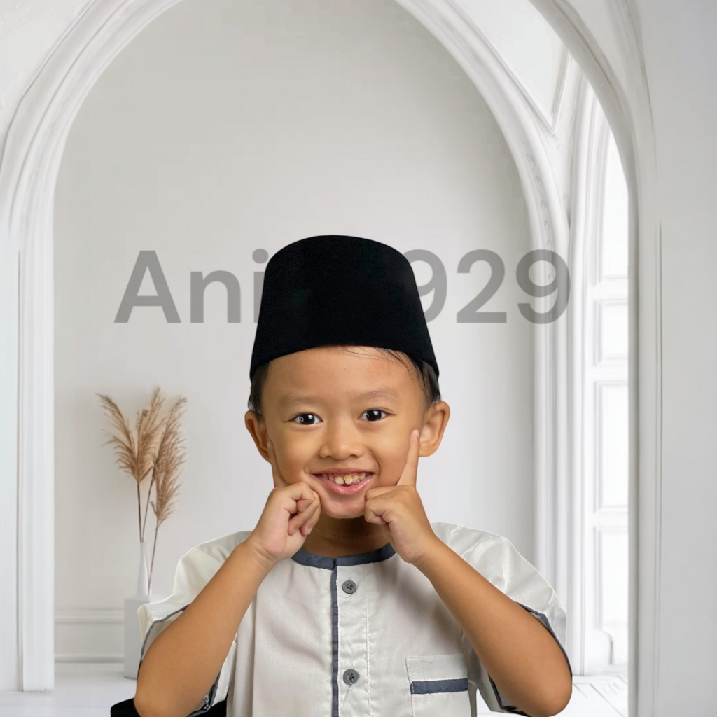 Peci Songkok Kopiah NU Bordir Hijau Anak dan Dewasa Songkok Hitam Nu Bordir Logo NU TERLENGKAP 