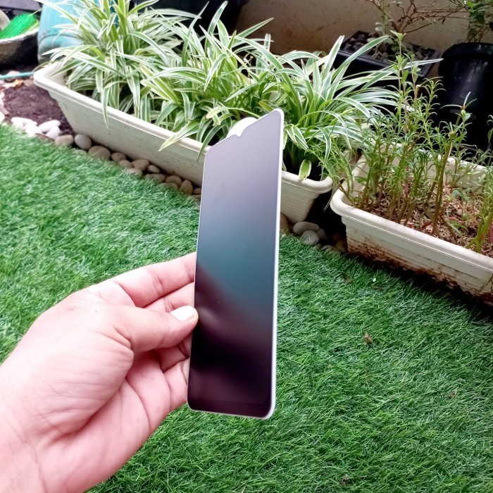 Tempered glass spy Vivo Y17s 4G tg anti Gores Privacy Screen Protector Gelap Hitam