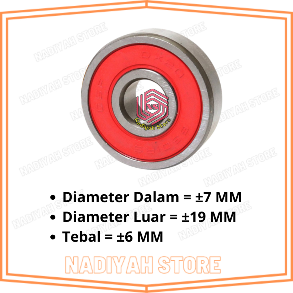 BEARING 607 2RS BERING 607 2RS LAHER BEARING 607-2RS 7x19x6 BERKUALITAS