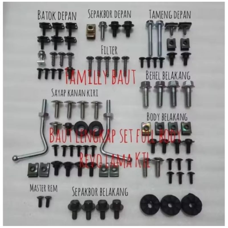 baut lengkap set full body revo lama ktl baut lengkap set full body revo lama ktlbaut lengkap set fu