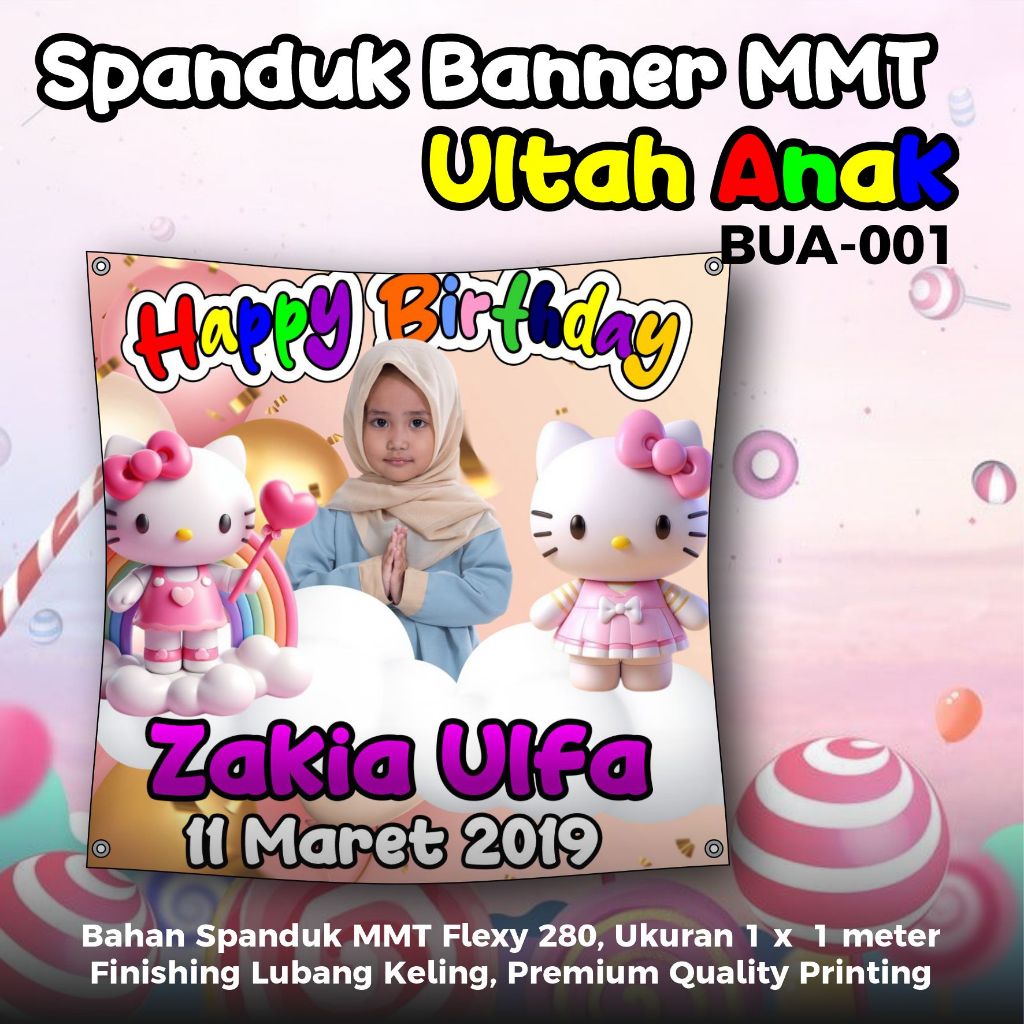 SPANDUK BANNER MMT ULANG TAHUN ULTAH ANAK TAYO PONY DISNEY