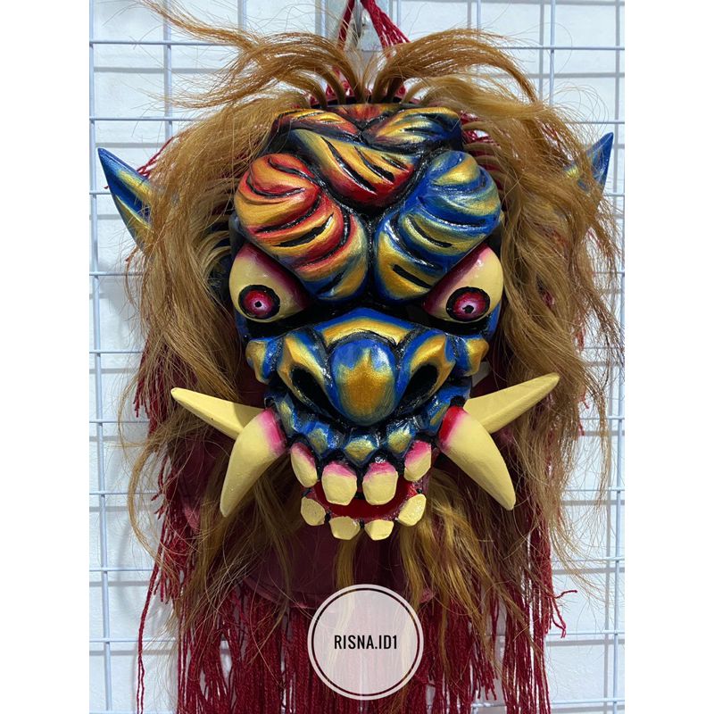 (BISA COD)TOPENG GEDRUK KAYU SIZE L+ BISA DIPAKE DEWASA BIRU MIX MERAH GOLD