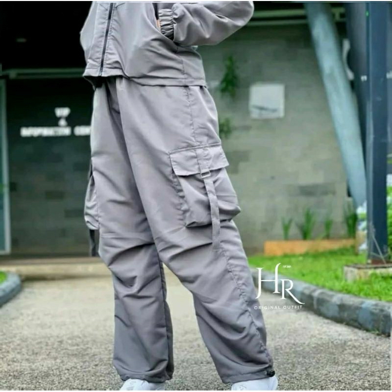 Celana Cargo Panjang Parasut Pria dan Wanita / Baggy Pants Cargo Parasut Harajuku Streetwear Premium