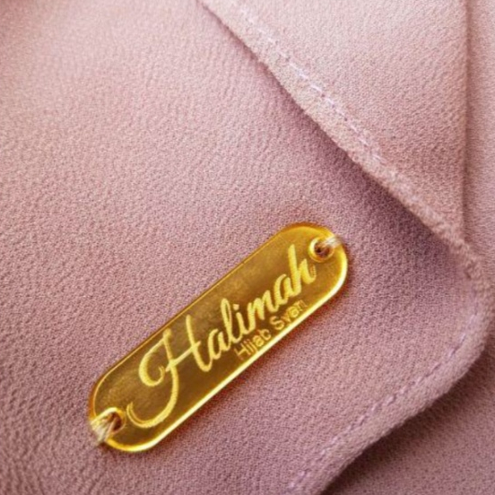 

[MURAH] Label Hijab Akrilik Label Jilbab Baju Akrilik Custom Akrilik Mirror Gold Rosegold Silver