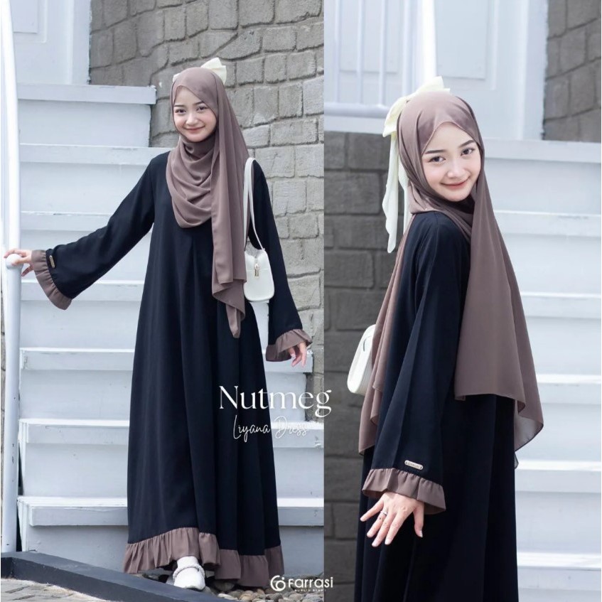 Gamis Syari Anak Perempuan Remaja Set Jilbab Baju Muslim Anak Tanggung Modern Liyana