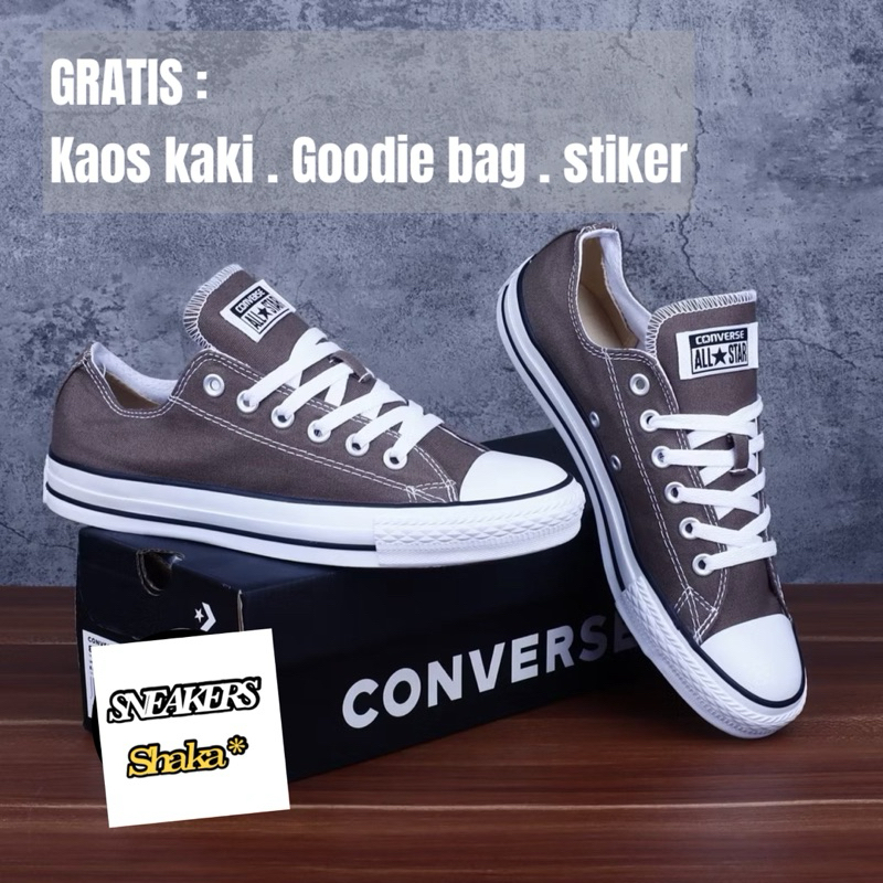 Sepatu Converse All Star Clasic Ox Grey BNIB / Converse Klasik Low Grey Abu / Sepatu Sekolah allstar