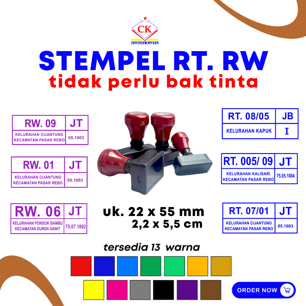

( STEMPEL OTOMATIS ) RT / RW - Stempel warna BISA CUSTOM