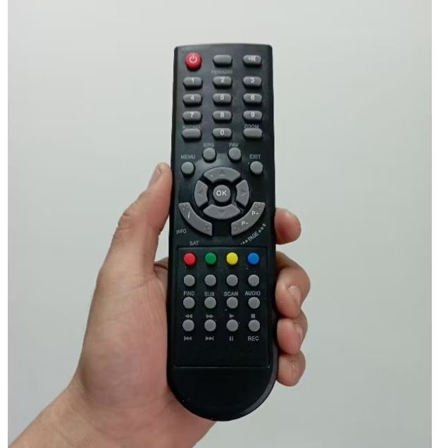 Remot Remote Set Top Box STB DVB-T2 Universal Tanpa Setting Tanaka Transvision VR T21 T22 T2 DVB S2
