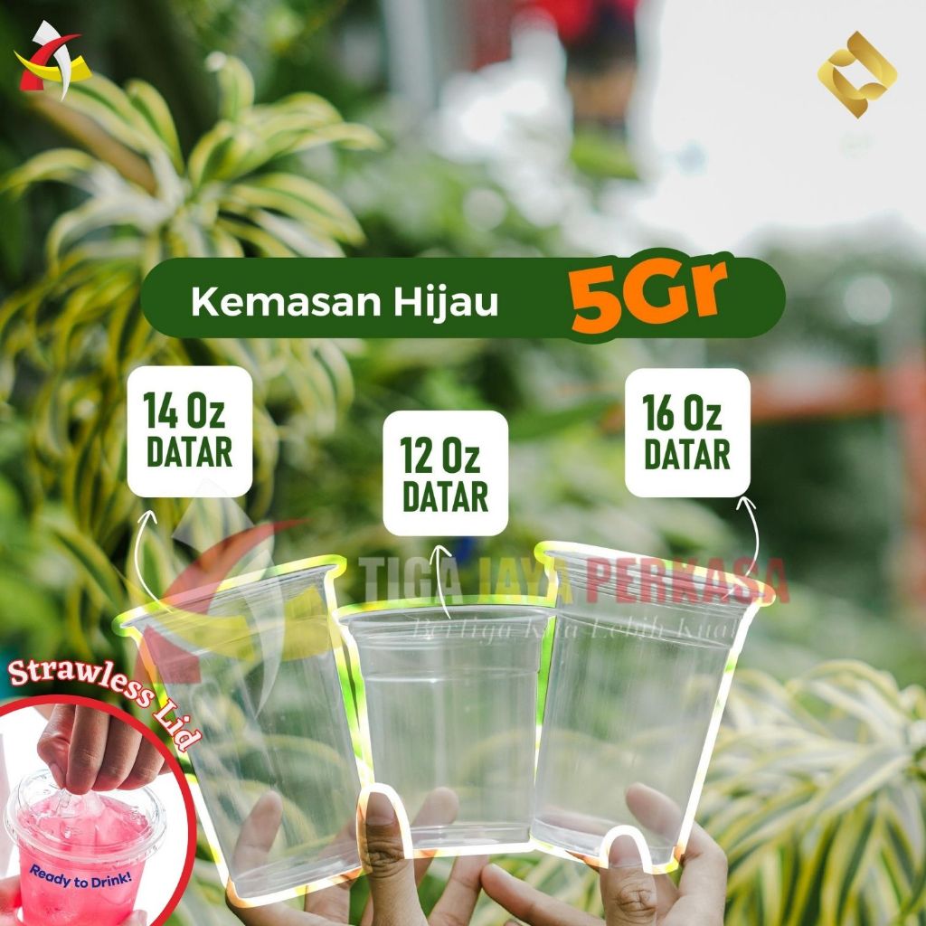 Gelas Plastik Cup 12 oz 14 oz 16 oz RJM [5gr] / Gelas Oz Plastik Cup Tebal RJM PP @50pcs