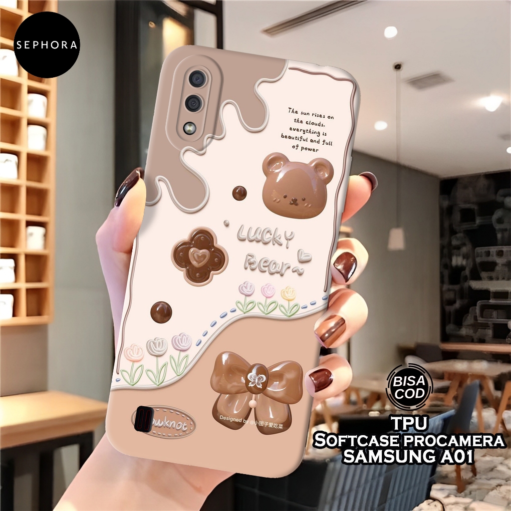 Case Samsung Galaxy A01 Terbaru - Fashion Case Cute Bear - Softcase Samsung Galaxy A01 - Case Pro Ca