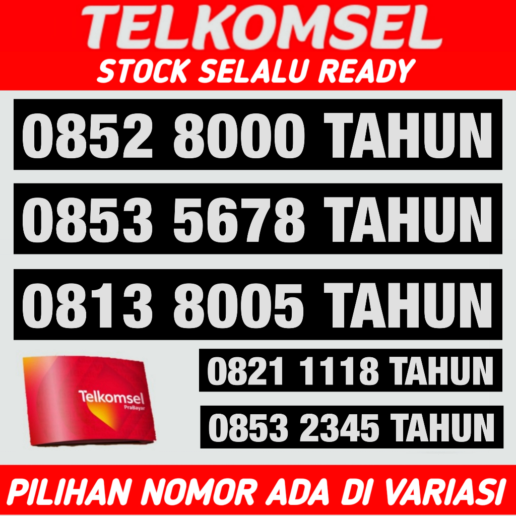 Telkomsel Simpati - Kartu Perdana Nomor Cantik -  TAHUN HIDUP - 2024 2023 2022 2021 2020 2019 2018 2