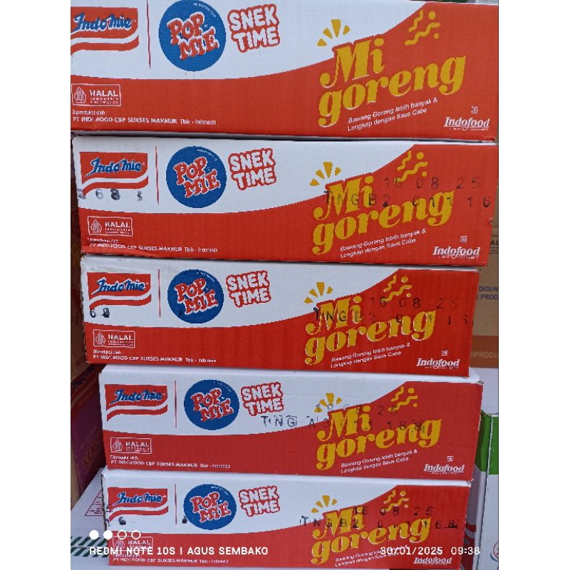 

1 dus pop mie mini snek goreng isi 12 cup