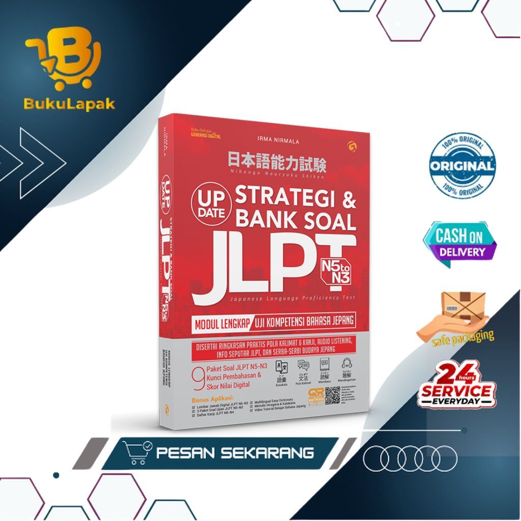 Buku JLPT N5 to N3 - Update STRATEGI BANK SOAL JLPT (JAPANESE LANGUAGE PROFICIENCY TES)